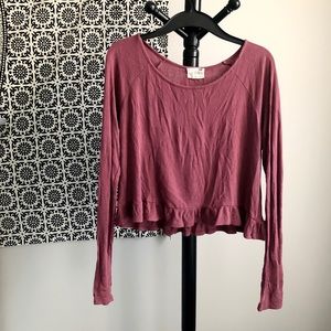 Ribbed Peplum Crop Top